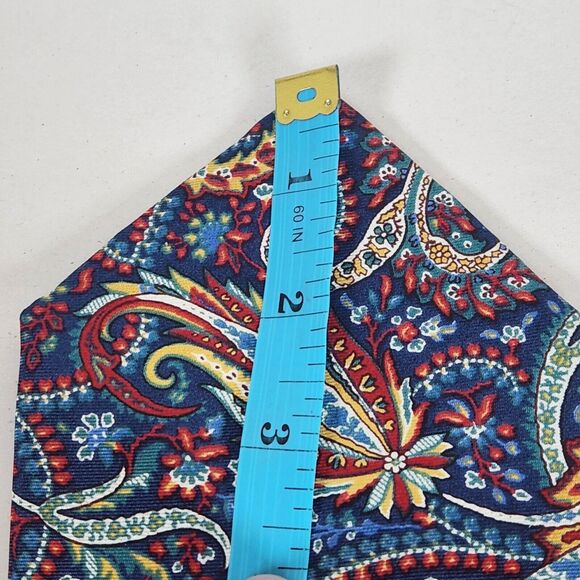 Christian Dior Tie Designer Necktie Paisley bright‎ feather artsy 100% Silk - Picture 7 of 8
